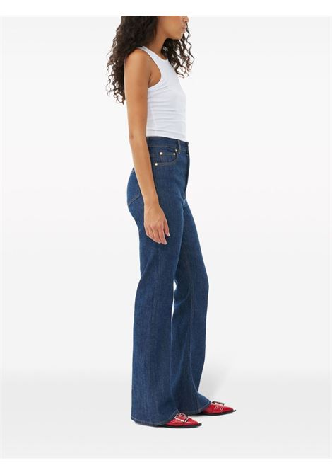 tank top soft cotton rib donna bianco GANNI | T3897151