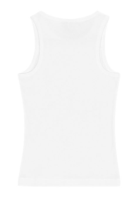 tank top soft cotton rib donna bianco GANNI | T3897151