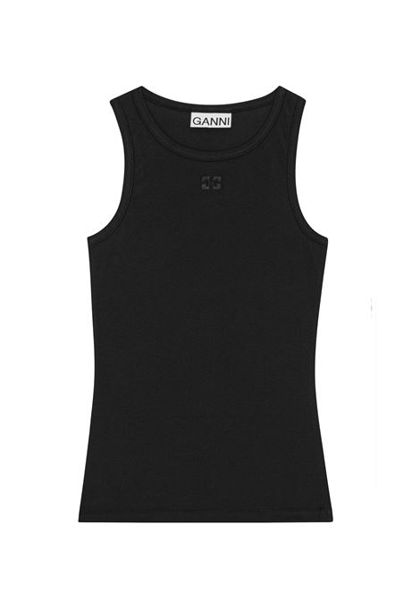 top a costine donna nero GANNI | T3898099