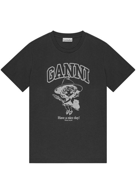 t-shirt witch relaxed donna nera GANNI | T4138252