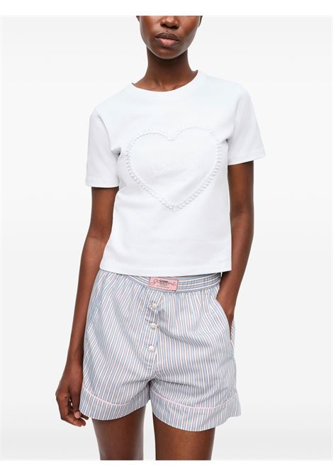 t-shirt heart donna bianca GANNI | T4150151