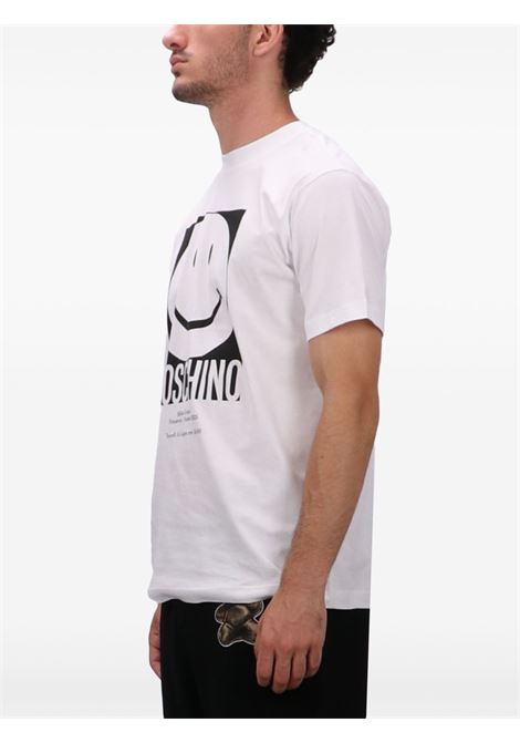 t-shirt smiley uomo bianca MOSCHINO | 251ZZ072302411001