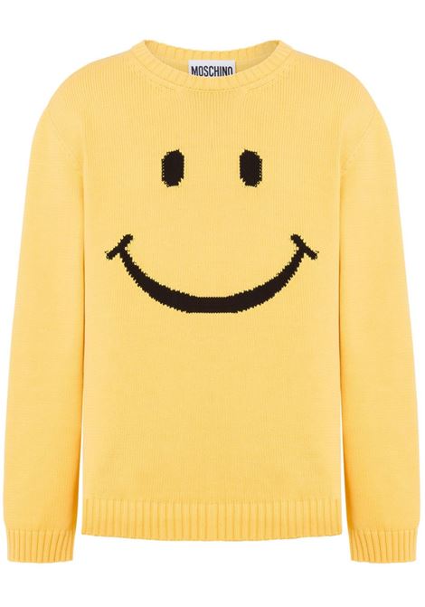maglione smiley uomo giallo MOSCHINO | 251ZZ091502070028