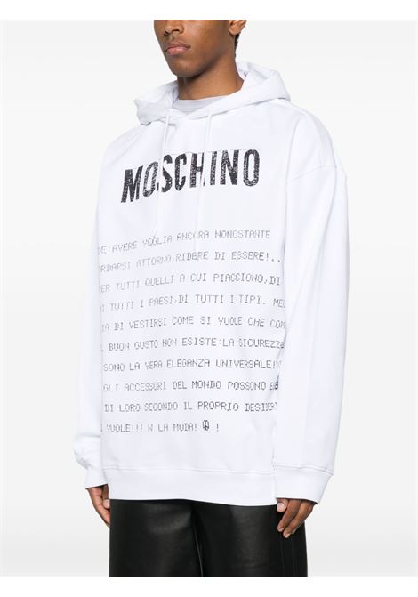 felpa message print uomo bianca MOSCHINO | 251ZZ170702281001