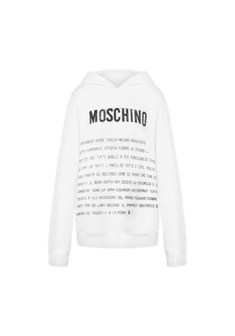 felpa message print uomo bianca MOSCHINO | 251ZZ170702281001