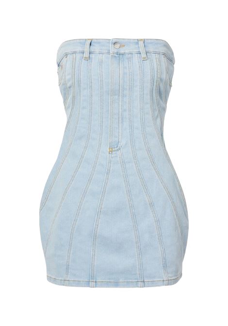 abito denim donna celeste MUGLER | 25P6RO16162426048