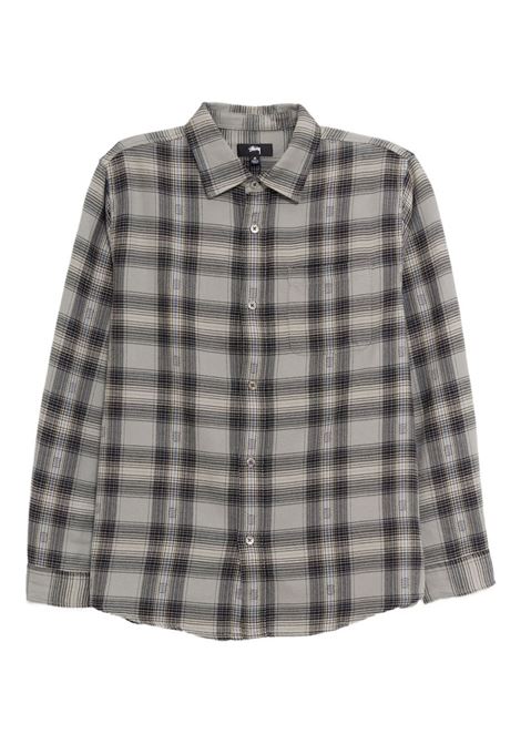 motif plaid shirt uomo grigia STÜSSY | 11103520008