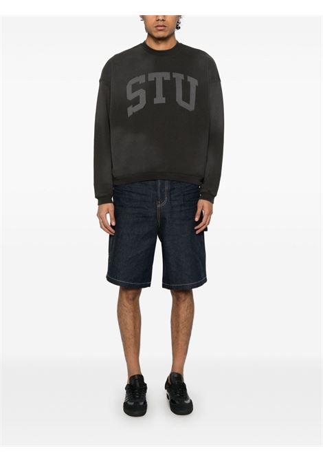 stu applique crew uomo nera STÜSSY | 1185770001
