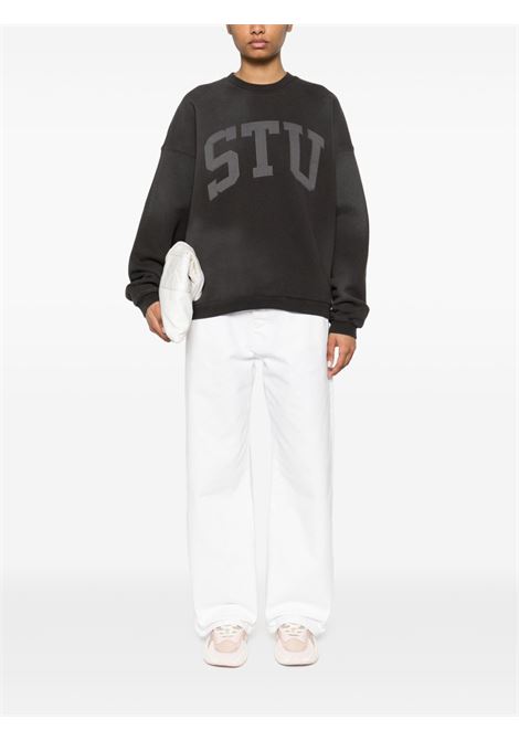 stu applique crew uomo nera STÜSSY | 1185770001