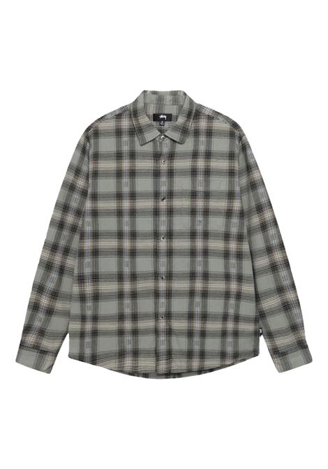 motif plaid shirt uomo grigia STÜSSY | 11103520008
