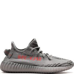 Adidas Yeezy Boost 350 V2 Beluga 2.0 replica sneakers showcasing a sleek gray upper with orange accents, designed for style and comfort.