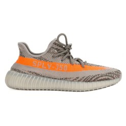 High-quality replica sneakers featuring the Adidas Yeezy Boost 350 V2 Beluga model with its iconic grey and orange colorway, showcasing detailed craftsmanship and authentic design elements.