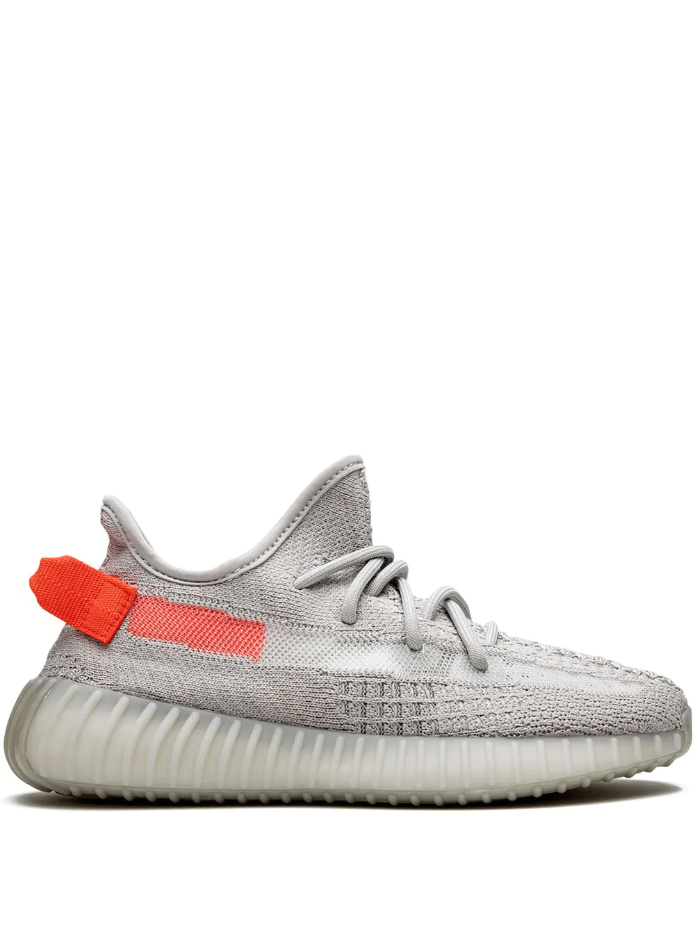 Adidas Yeezy Boost 350 V2 Tail Light Sneakers replica sneakers featuring a vibrant orange heel tab, sleek black and grey upper, and Boost cushioning for comfort and style.
