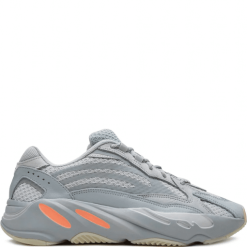 Adidas Yeezy Boost 700 V2 Inertia replica sneakers showcasing a sleek gray upper with vibrant orange and blue accents, designed for comfort and style.