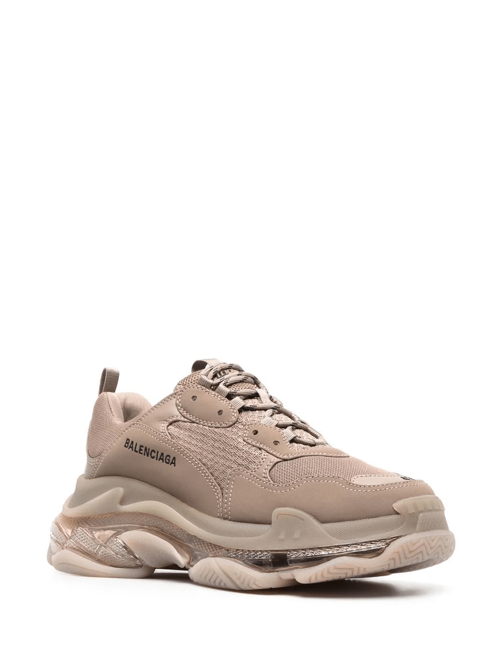 Balenciaga Triple S Lace Up Sneakers in stylish design, showcasing high-quality craftsmanship, perfect for those seeking fashionable replica sneakers. These trendy shoes feature a chunky sole and distinctive layered silhouette, making them a must-have for sneaker enthusiasts.