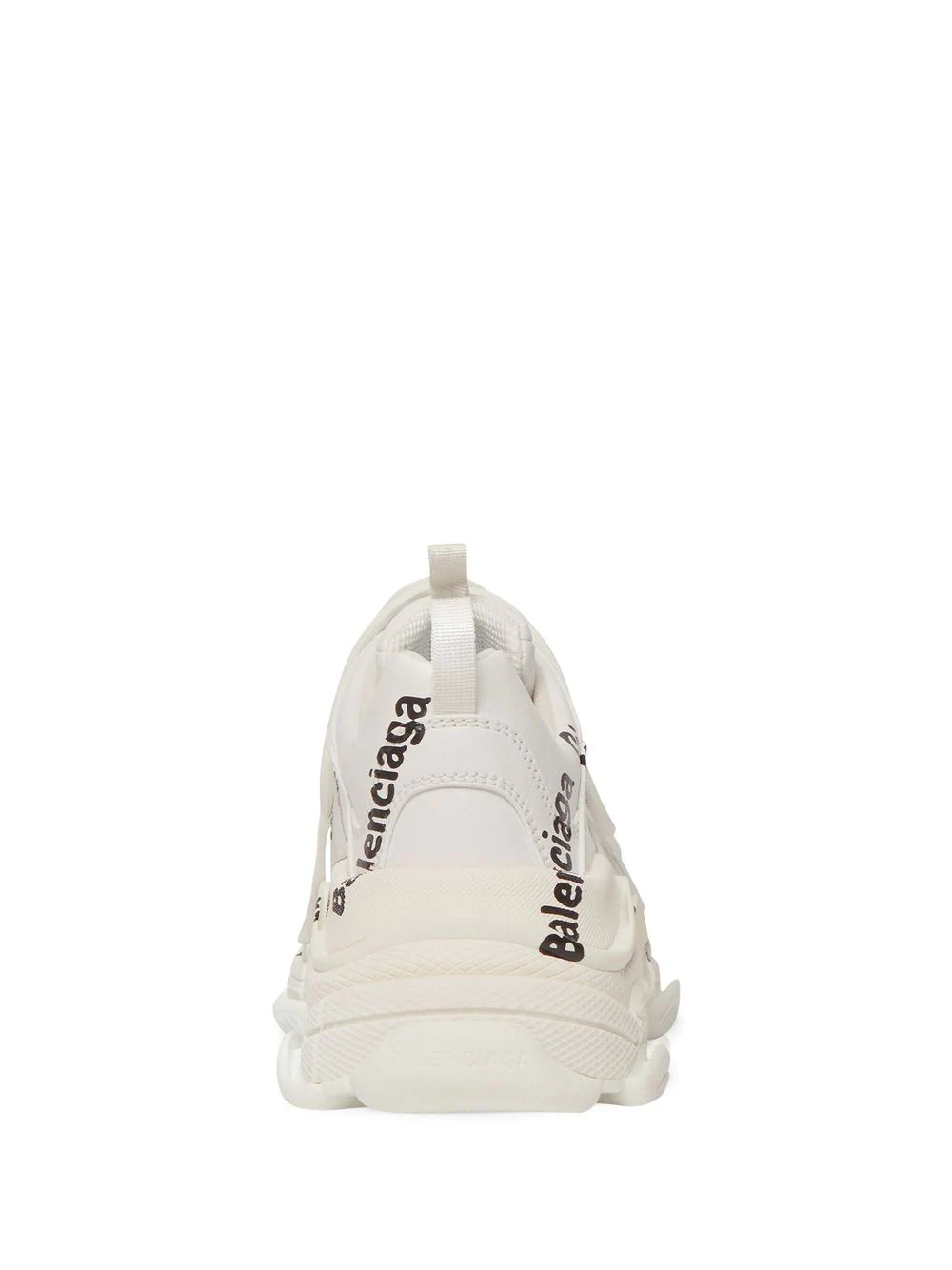 Alt Text: "Balenciaga Triple S Logo Print Sneakers in stylish black and white design, showcasing premium quality materials, perfect for fashion enthusiasts seeking high-quality replica sneakers."
