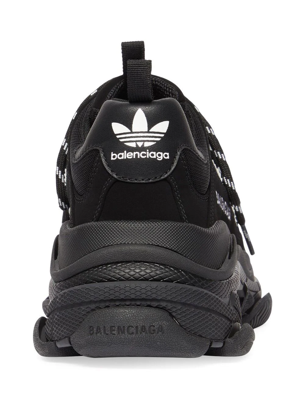 Balenciaga X Adidas Triple S Sneakers in a stylish black and white colorway, featuring a chunky sole and premium design, perfect for sneaker enthusiasts looking for high-quality replica sneakers.