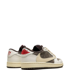 Jordan x Travis Scott Air Jordan 1 Low OG replica sneakers featuring a stylish design in neutral tones with signature branding, perfect for sneaker enthusiasts looking for high-quality shoes.