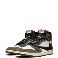 High-quality replica sneakers featuring the Nike Air Jordan 1 High OG TS SP Travis Scott, showcasing a stylish design with premium materials and iconic color scheme, perfect for sneaker enthusiasts and collectors.