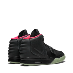 High-quality replica sneakers featuring the Nike Air Yeezy 2 NRG design with distinct black and red colorway, showcasing premium materials and signature details for sneaker enthusiasts.