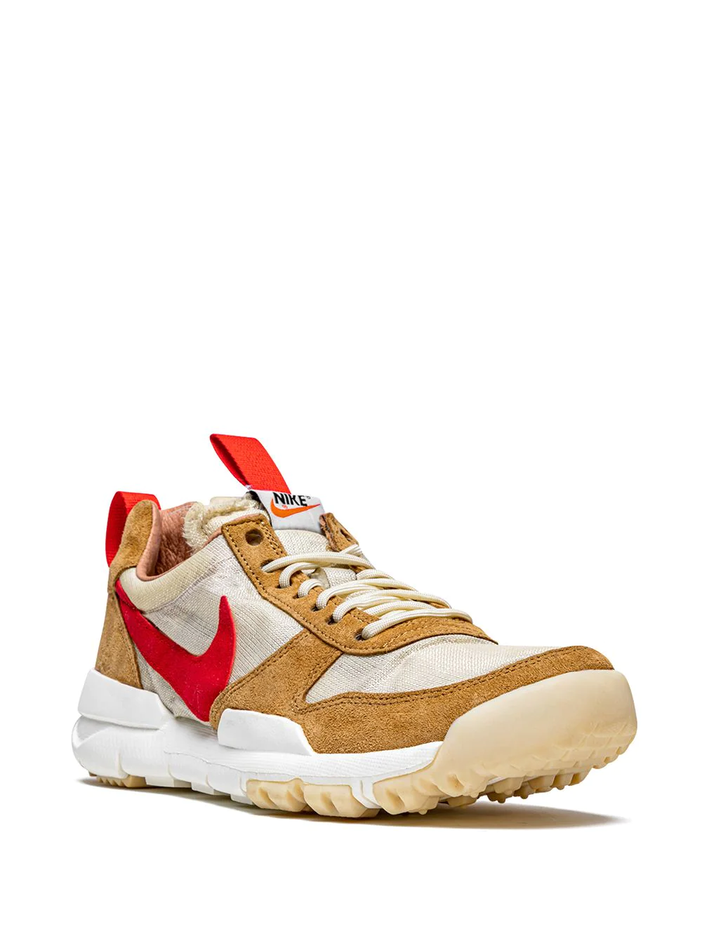 High-quality replica Nike Mars Yard sneakers featuring a unique design with a mix of beige, red, and white colors, showcasing a stylish silhouette perfect for casual wear.