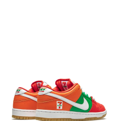 Close-up view of Nike X 7 Eleven SB Dunk Low Top Sneakers, showcasing vibrant colorways and intricate detailing, perfect for sneaker enthusiasts seeking high-quality replica sneakers. These stylish shoes blend iconic design with street fashion, ideal for casual wear.