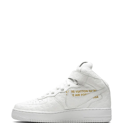 High-quality replica Nike X Louis Vuitton Air Force 1 Mid Sneakers featuring a stylish design with premium materials and signature branding, perfect for sneaker enthusiasts looking for fashionable shoes.