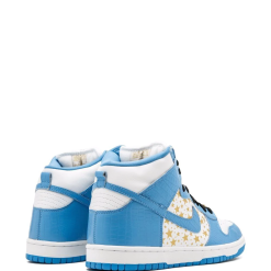 High-quality replica sneakers featuring Nike x Supreme SB Dunk High Pro model, showcasing a stylish design with a mix of premium materials and bold color accents, perfect for sneaker enthusiasts.