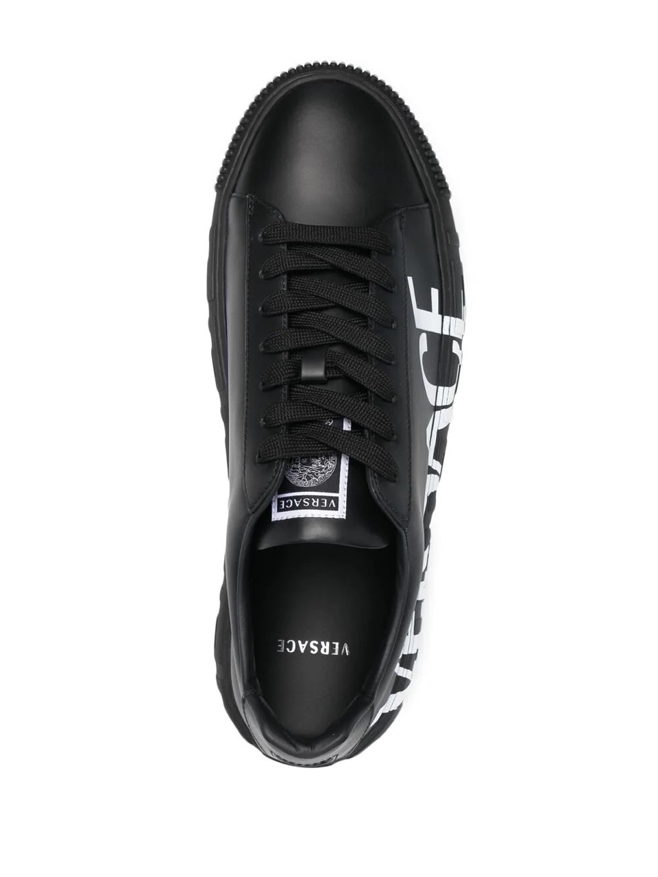 Alt Text: "Versace Greca Sole Logo Sneakers - High-quality replica sneakers featuring a stylish design with the iconic Greca logo, perfect for trendy shoe enthusiasts."