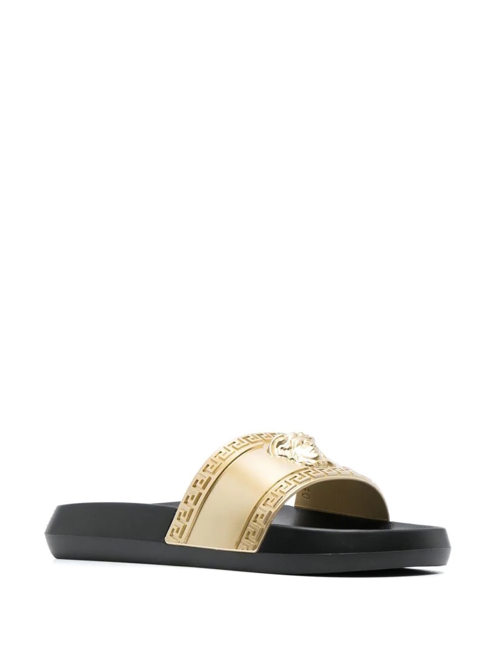 Versace Medusa Head Pool Slides - High-quality replica sneakers featuring a stylish design with the iconic Medusa logo, perfect for casual summer wear. These comfortable shoes combine luxury aesthetics with everyday functionality.