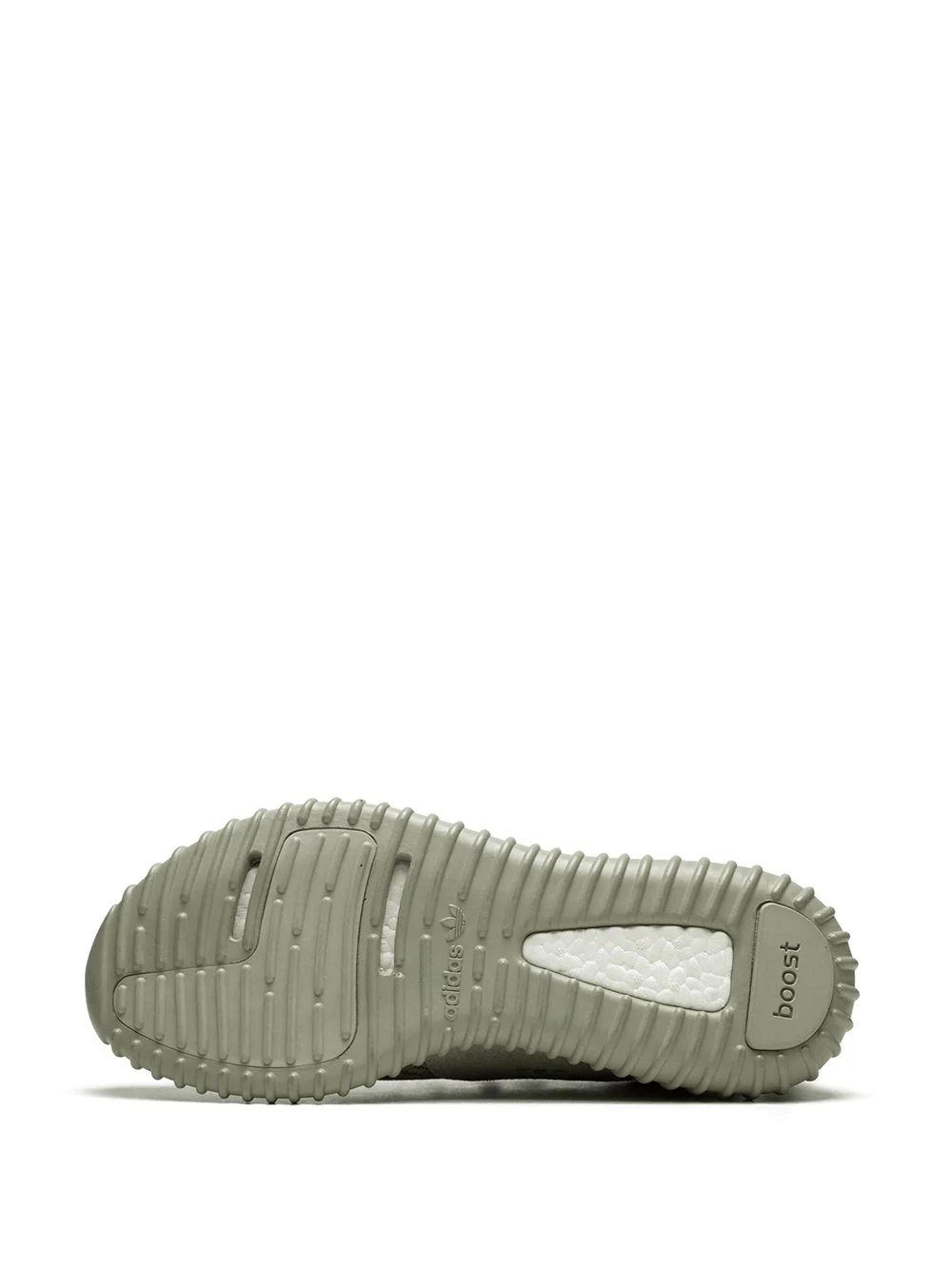 Adidas Yeezy Boost 350 Moonrock replica sneakers displayed from an angle, showcasing their signature grey-green upper material, textured knit construction, and iconic Boost sole for cushioning. Perfect choice for sneaker enthusiasts looking for high-quality shoes.