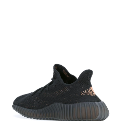 Adidas Yeezy Boost 350 V2 Copper replica sneakers showcasing a sleek black upper with vibrant copper accents, perfect for streetwear enthusiasts looking for high-quality shoes.