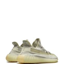 Adidas Yeezy Boost 350 V2 Lundmark Reflective replica sneakers showcasing a sleek gray and white Primeknit upper with a distinctive reflective stripe and Boost cushioning, ideal for stylish streetwear enthusiasts.