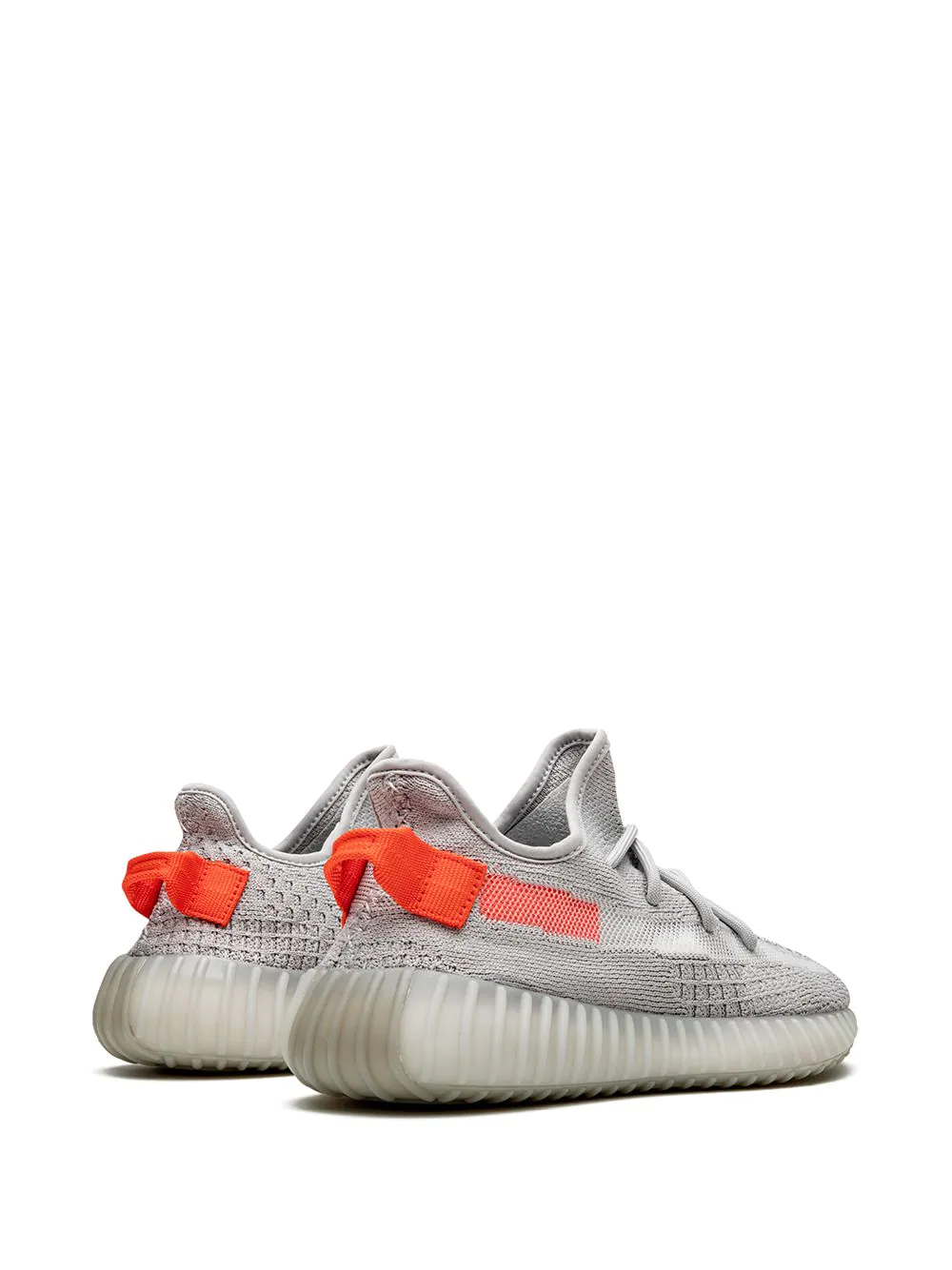 High-quality replica sneakers featuring the Adidas Yeezy Boost 350 V2 Tail Light model, showcasing a vibrant orange stripe and a textured black upper for a stylish, modern look.