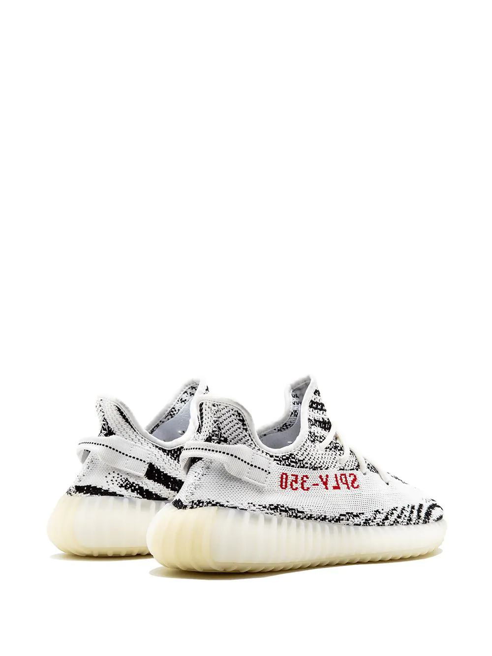 Adidas Yeezy Boost 350 V2 Zebra 2017 Release Sneakers in black and white colorway, showcasing a stylish design perfect for sneaker enthusiasts; quality replica sneakers for those seeking fashionable shoes.