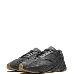 Adidas Yeezy Boost 700 Utility Black replica sneakers displayed from the side, showcasing their sleek black design, textured upper, and comfortable sole, perfect for sneaker enthusiasts looking for high-quality shoes.