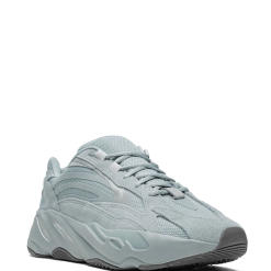 Adidas Yeezy Boost 700 V2 Hospital Blue sneakers displayed in a stylish setting, featuring a sleek design and vibrant blue colorway, perfect for sneaker enthusiasts seeking high-quality replica sneakers.