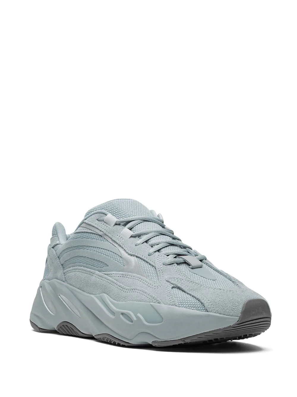 Adidas Yeezy Boost 700 V2 Hospital Blue sneakers displayed in a stylish setting, featuring a sleek design and vibrant blue colorway, perfect for sneaker enthusiasts seeking high-quality replica sneakers.