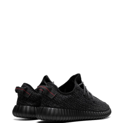 High-quality replica sneakers of the Adidas Yeezy Yeezy Boost 350 in Pirate Black, showcasing a sleek black primeknit upper, signature YZY branding, and a cushioned boost sole, perfect for style and comfort.