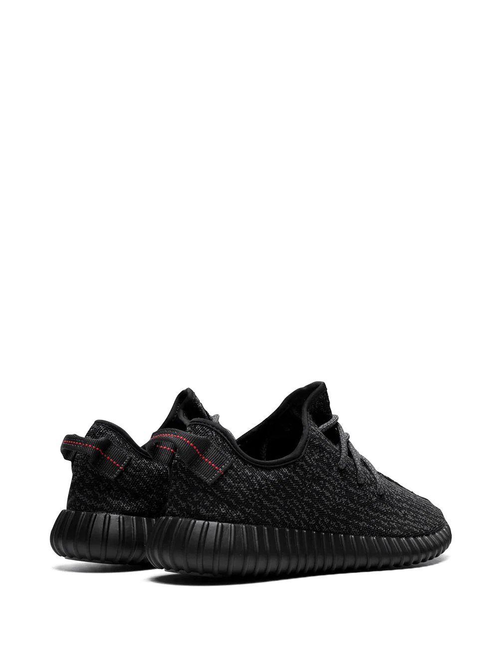 High-quality replica sneakers of the Adidas Yeezy Yeezy Boost 350 in Pirate Black, showcasing a sleek black primeknit upper, signature YZY branding, and a cushioned boost sole, perfect for style and comfort.