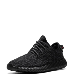 Adidas Yeezy Boost 350 Pirate Black replica sneakers showcasing their sleek black mesh upper, signature three-stripe design, and cushioned sole, ideal for sneaker enthusiasts seeking high-quality shoes.