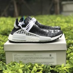Adidas NMD Human Race Gray AC 7360 replica sneakers showcasing a sleek design with a gray upper and bold branding, ideal for stylish and contemporary footwear enthusiasts.