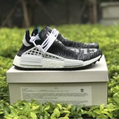 Adidas NMD Human Race Gray replica sneakers featuring a sleek gray upper, bold 'Human Race' branding, and a comfortable cushioned sole, perfect for streetwear enthusiasts.