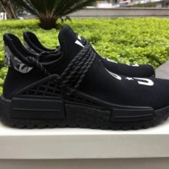 Adidas NMD Trail Human Race HU Pharrell NERD BB7603 Black White replica sneakers showcasing a stylish design with a combination of black and white colors, perfect for sneaker enthusiasts looking for high-quality replicas.