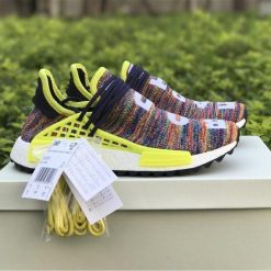 Adidas Originals Pharrell Williams PW Rainbow replica sneakers featuring a vibrant multicolored design, premium materials, and a stylish silhouette ideal for sneaker enthusiasts.