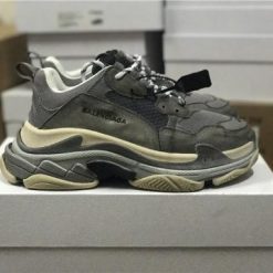 Wholesale Luxury Balenciaga Triple S Gray sneakers, high-quality replica sneakers featuring a stylish design and premium materials for a fashionable look.
