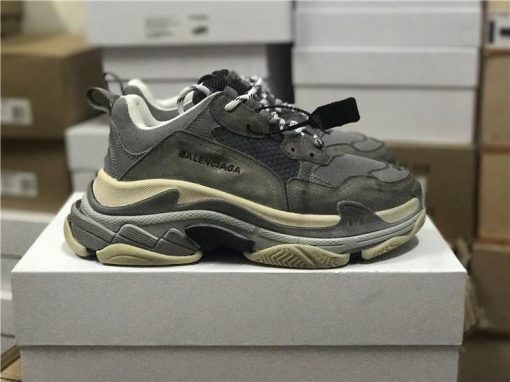 Wholesale Luxury Balenciaga Triple S Gray sneakers, high-quality replica sneakers featuring a stylish design and premium materials for a fashionable look.