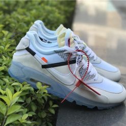 Off White X Nike Air Max 90 White AA7293 100 high-quality replica sneakers featuring a sleek white design, signature Off White details, and premium materials for style and comfort.