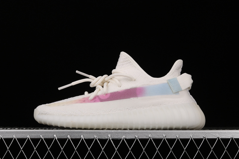 Adidas Yeezy Boost 350 V2 Chameleon White Kids replica sneakers featuring a sleek design, vibrant chameleon colorway, and high-quality materials perfect for fashion-forward children.