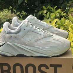 Adidas Yeezy Boost 700 Salt replica sneakers featuring a sleek grey upper with a comfortable sole, perfect for casual wear or street style.